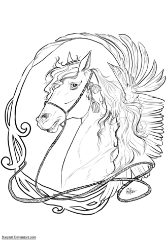 Art Nouveau Horse Coloring Page